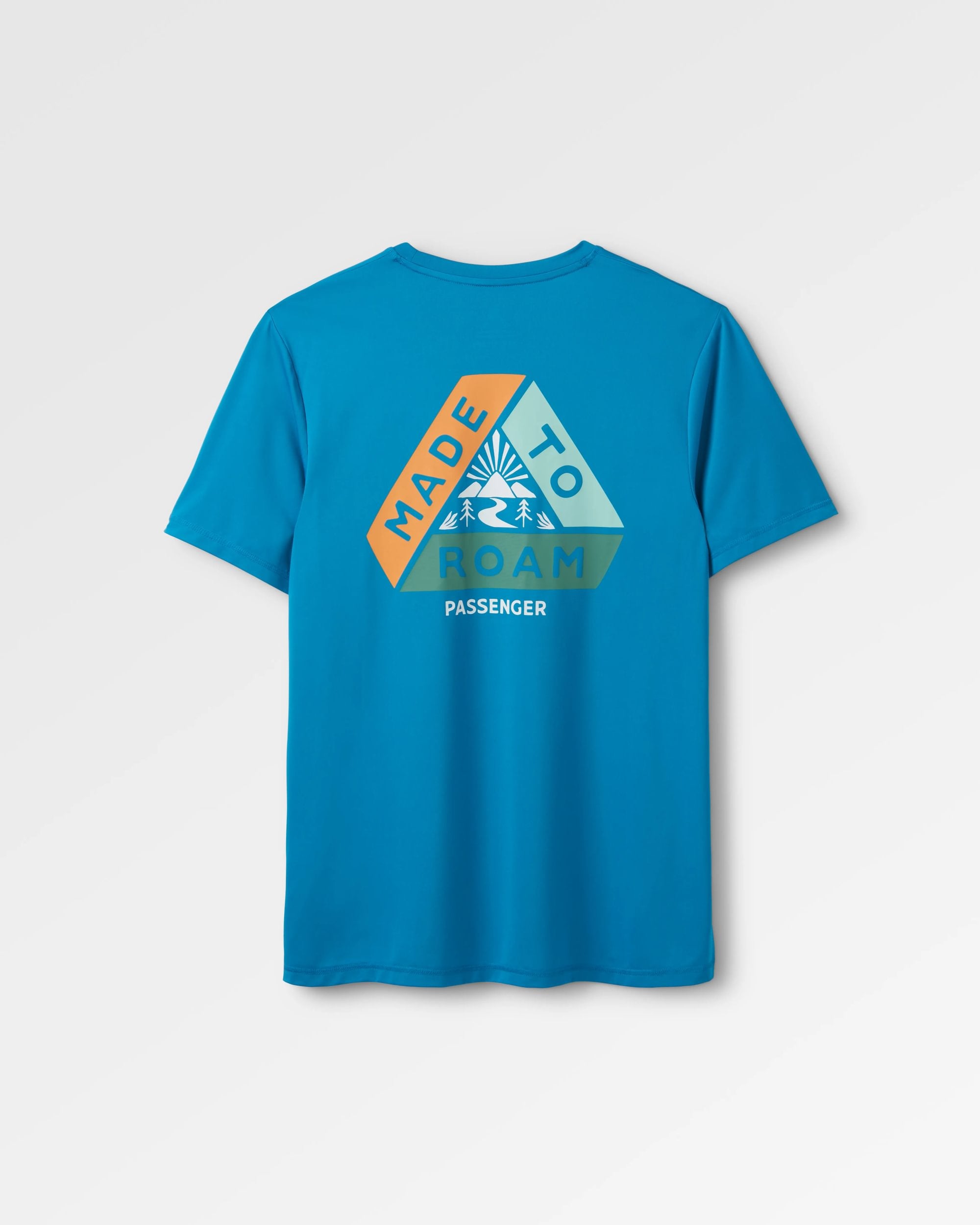 Classic Active Recycled T-Shirt - Blue Pool - Flatlay
