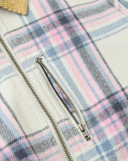 Bramble Overshirt - White Sand/Pink Haze Check - Flatlay