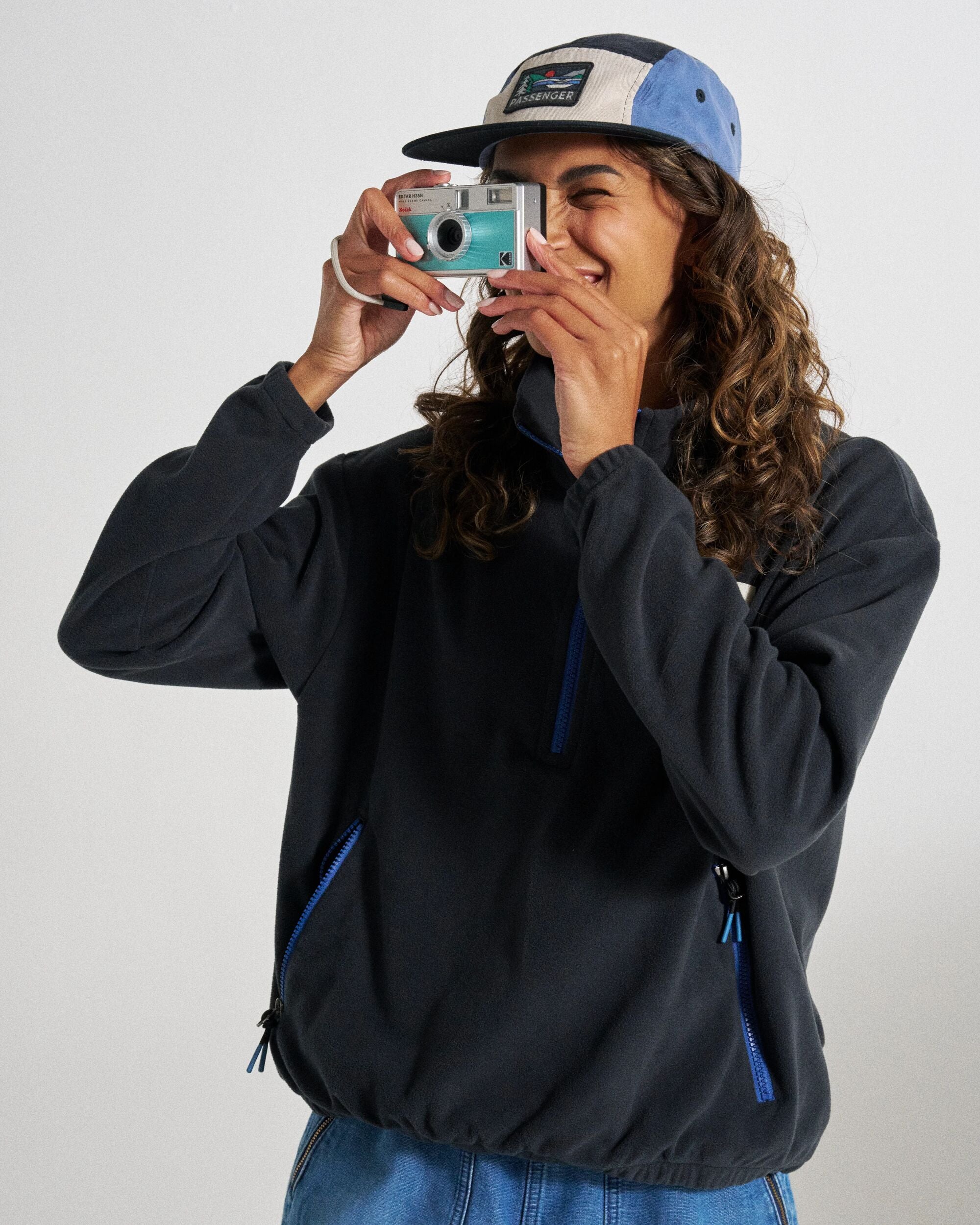 Ayla Recycled Micro Polartec® Fleece - Black - Studio Model