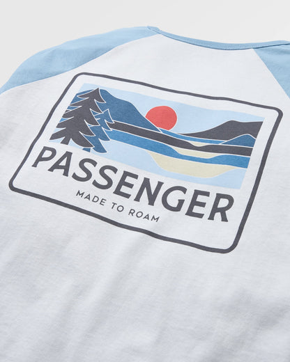 Roamer Recycled Cotton Raglan T-Shirt - Grey Blue - Flatlay