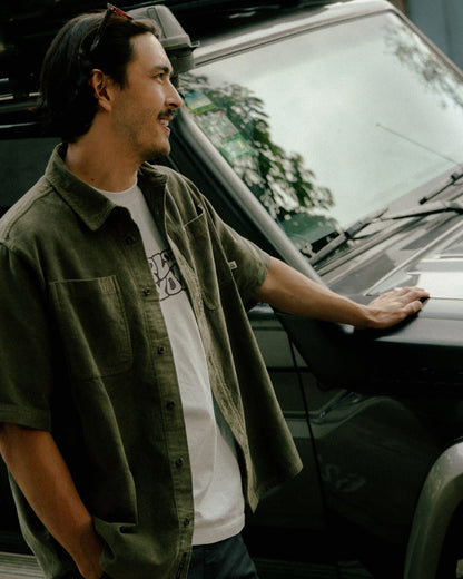 Backcountry Short Sleeve Cord Shirt - Dusty Olive - Lifestyle