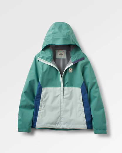 Rainstorm Recycled Waterproof Jacket - Deep Sea/Surf Spray - Flatlay