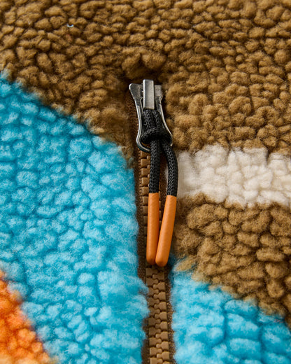 Fairbanks Full Zip Recycled Sherpa Fleece - Mountain Sunset Multi - Flatlay