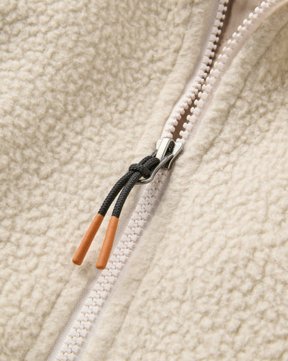 Home 1/2 Zip Hooded Sherpa Fleece - Oatmeal - Flatlay
