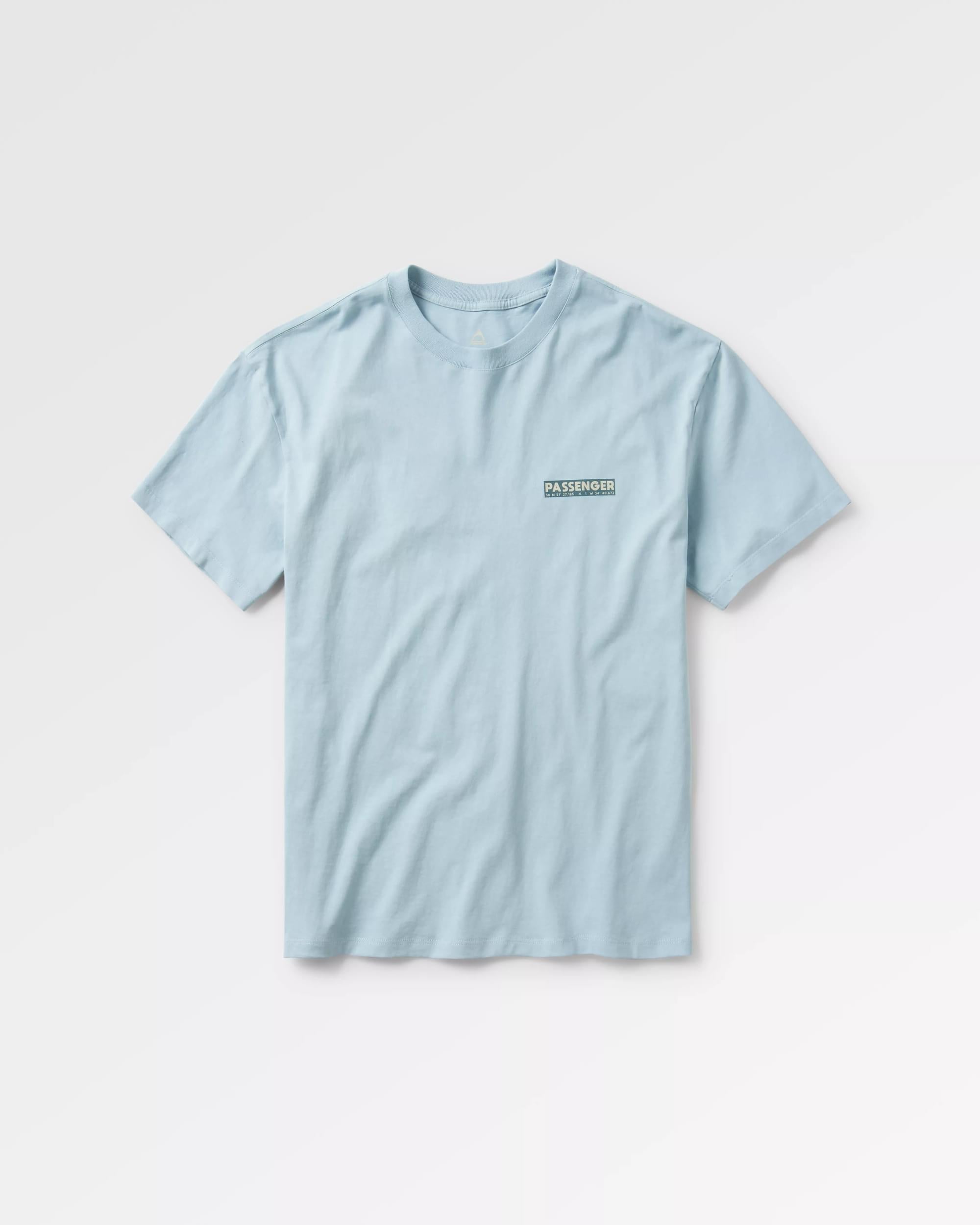 Distance Recycled Relaxed Fit T-Shirt - Blue Fog - Flatlay
