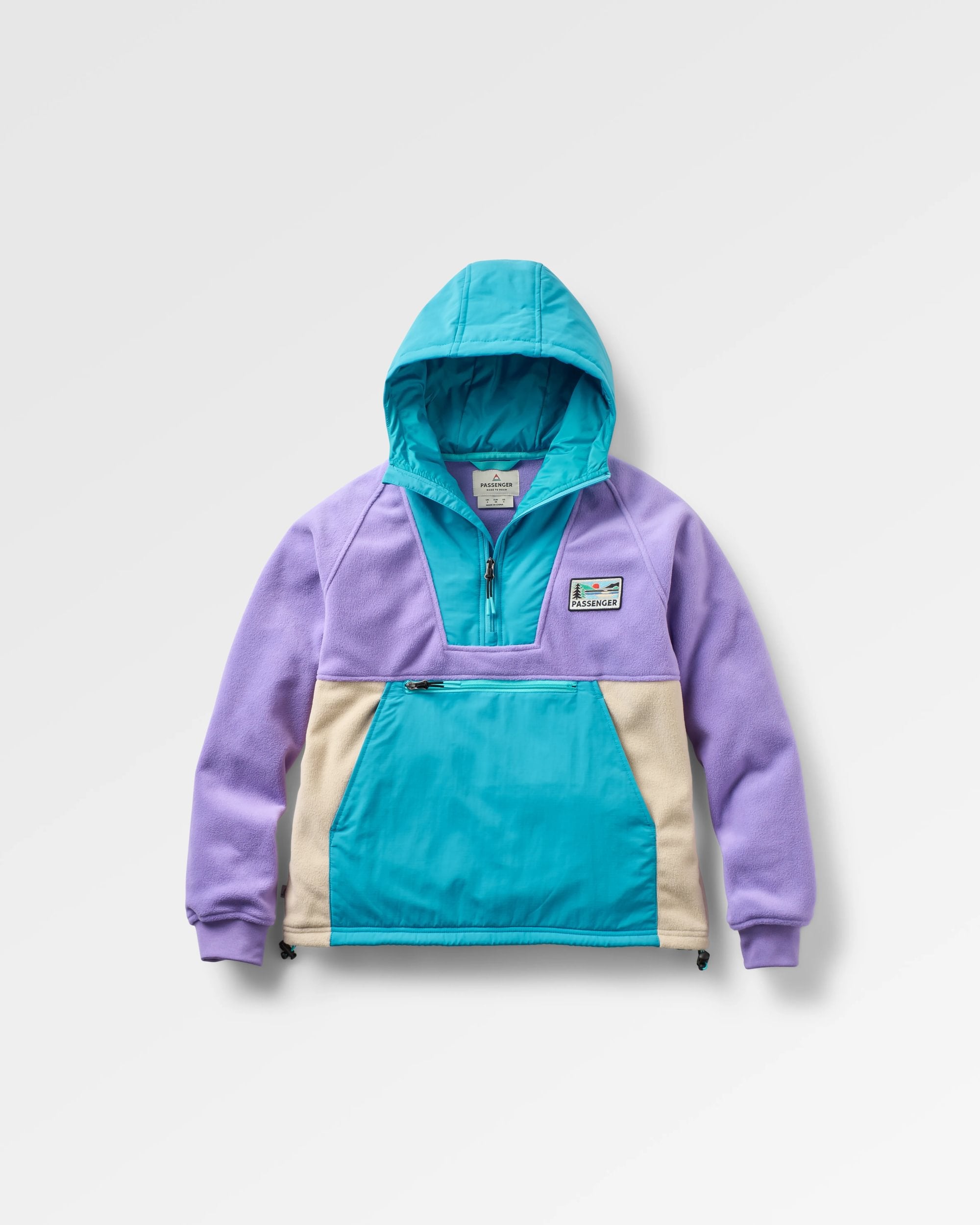 Alexander Recycled Hooded Polar Fleece - Retro Purple/Bluejay - Flatlay