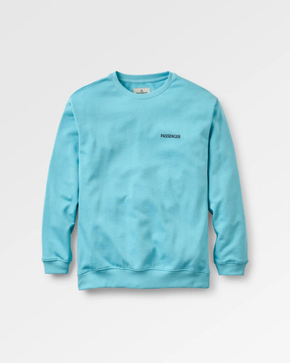 Roamer Women's Recycled Cotton Sweatshirt - Retro Blue  - Flatlay