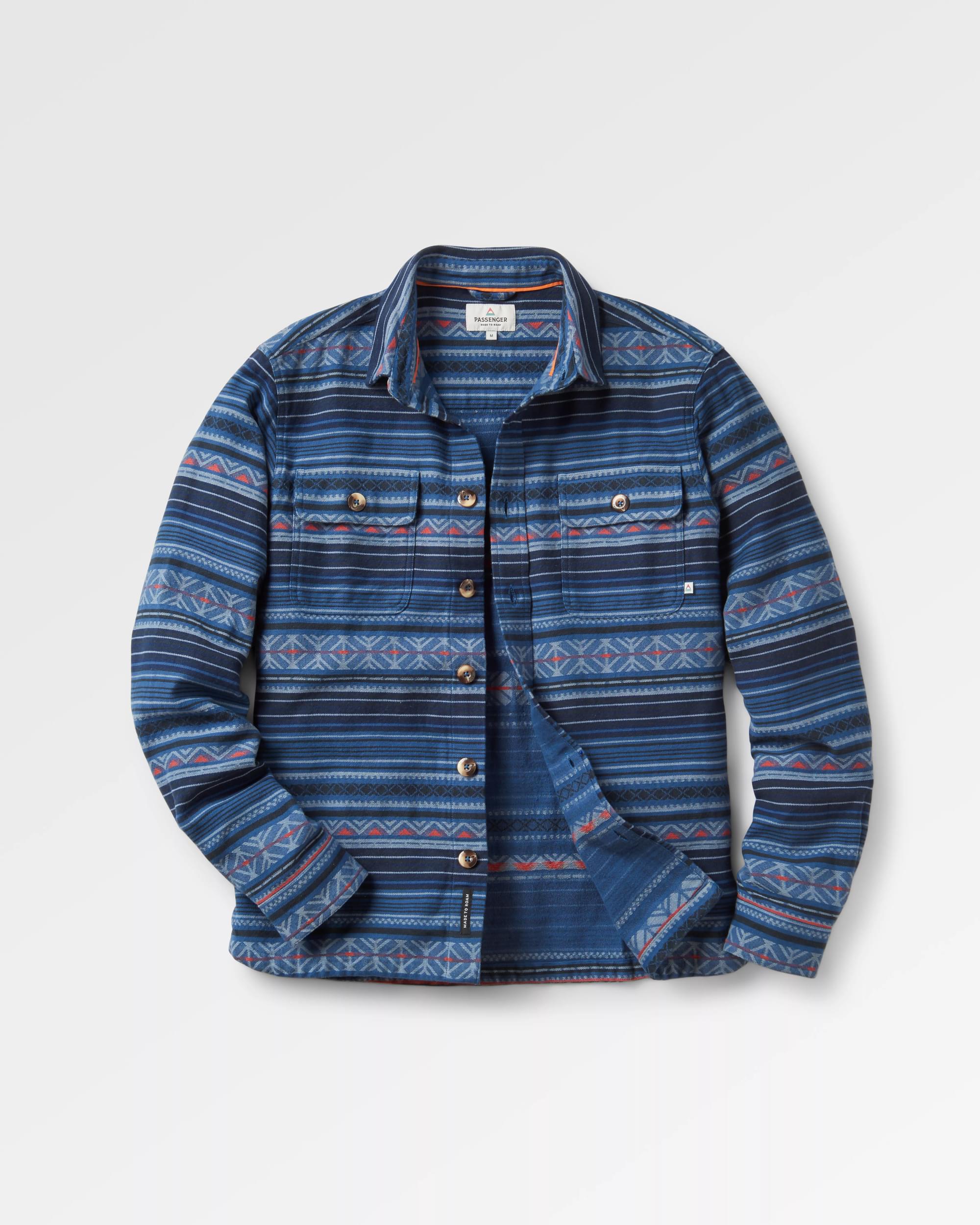Slowdown Heavyweight Overshirt - Dark Denim - Flatlay