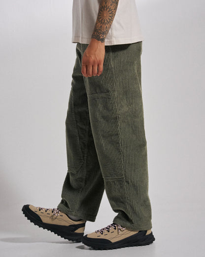 Bracken Lined Trouser - Dusty Olive - Studio Model