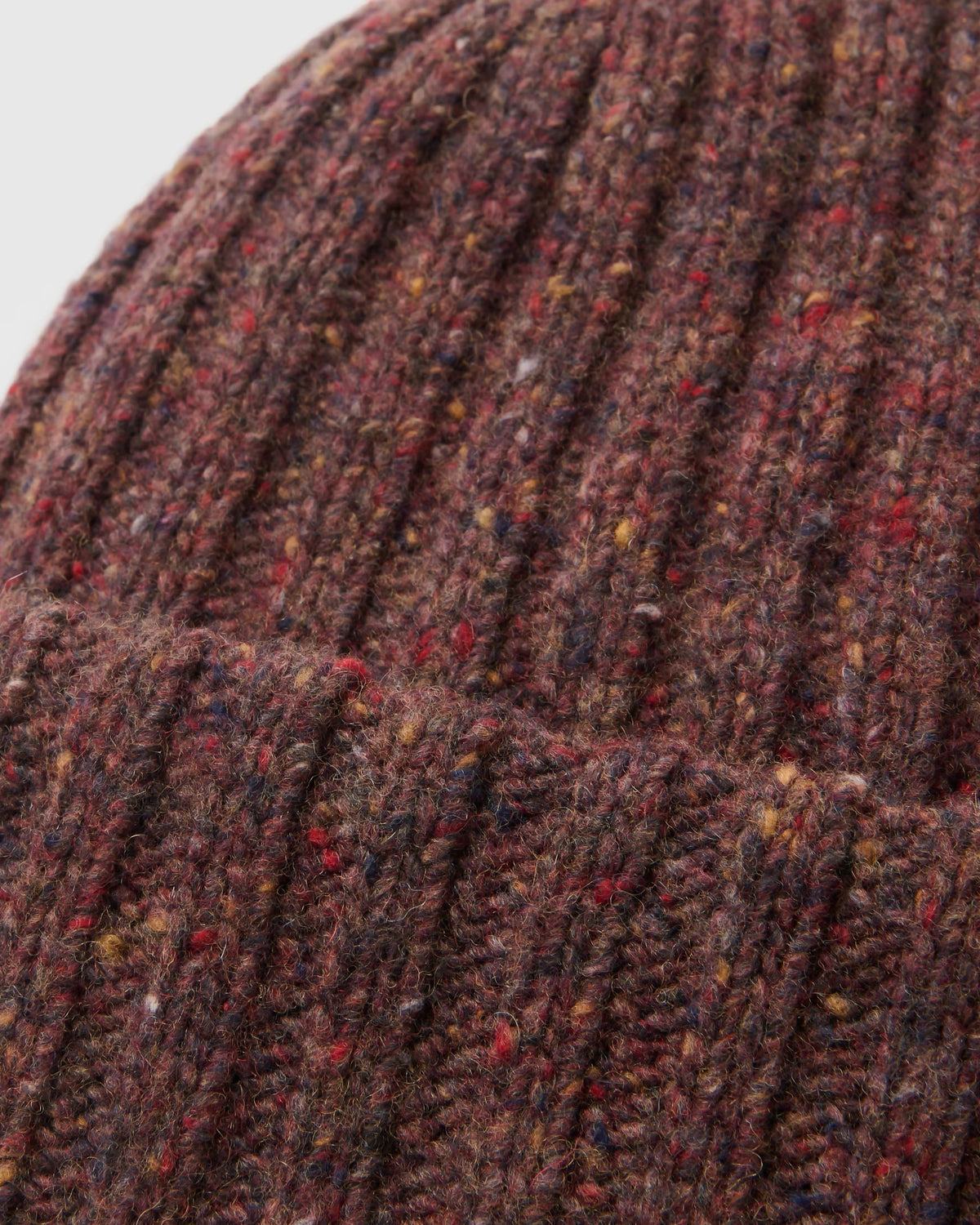 Fisherman Merino Wool Beanie - Brambleberry - Flatlay