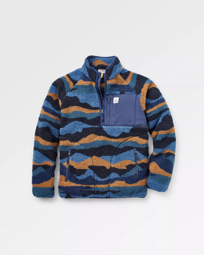 Offroad Recycled Sherpa 1/2 Zip Fleece - Scenic Navy - Flatlay