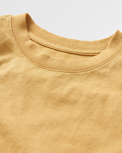 Elbio Recycled Relaxed Fit T-Shirt - Mustard Gold - Flatlay
