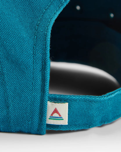 Fixie Organic 5 Panel Cap 2.0 - Tidal Blue - Flatlay