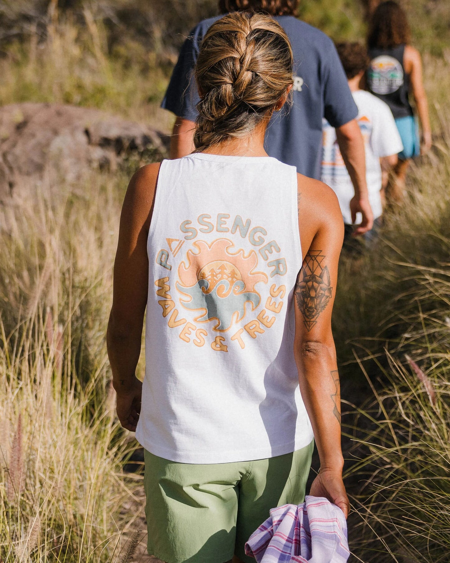 Dune Recycled Cotton Vest - White - Lifestyle