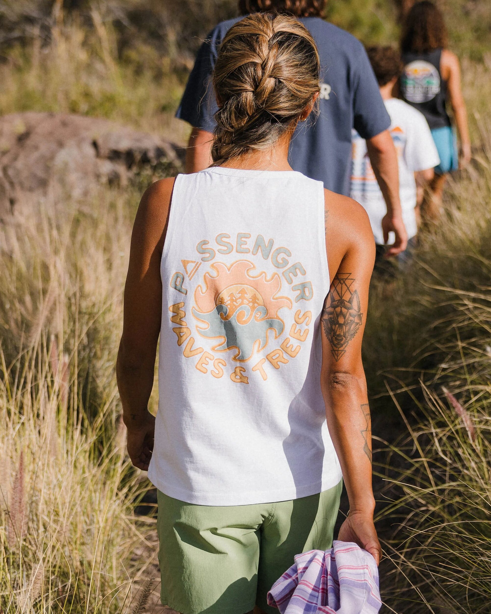 Dune Recycled Cotton Vest - White - Lifestyle
