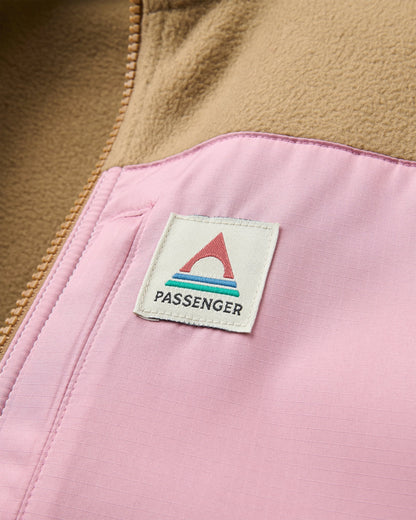 Caspian Full Zip Recycled Polar Fleece - White Sand - Flatlay