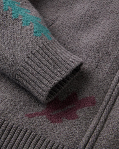 Woodburn Full-Zip Knitted Jumper - Slate Grey - Flatlay