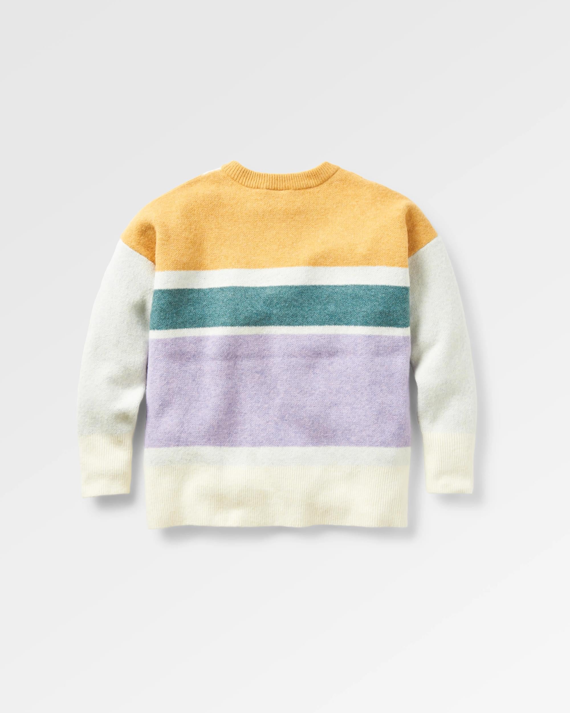 Sunsets Recycled Oversized Knitted Jumper - Marshmallow - Flatlay
