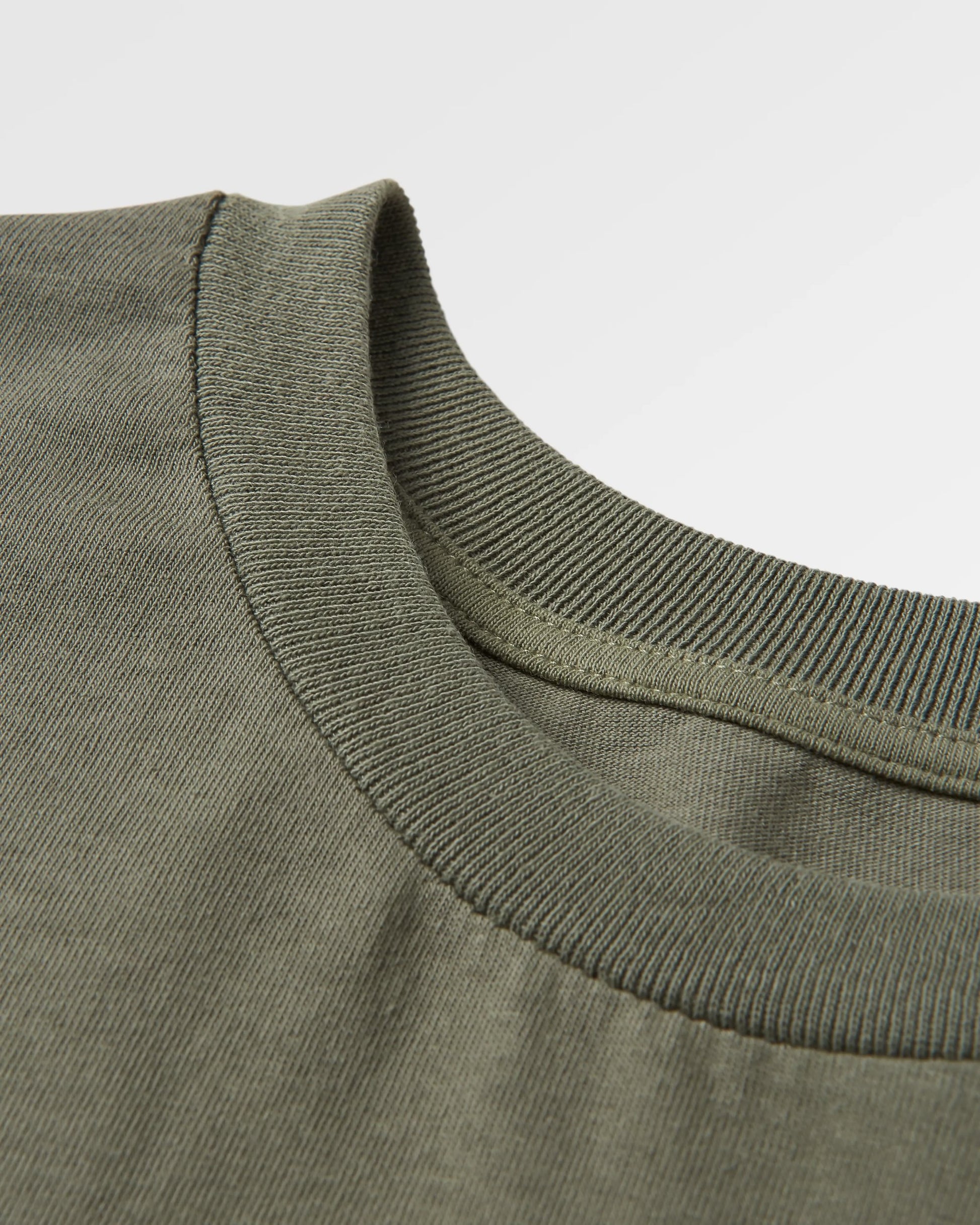 Escapism Recycled LS T-Shirt - Dusty Olive - Flatlay