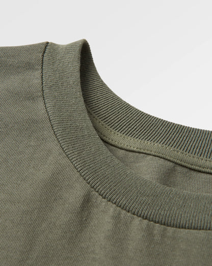 Escapism Recycled LS T-Shirt - Dusty Olive - Flatlay