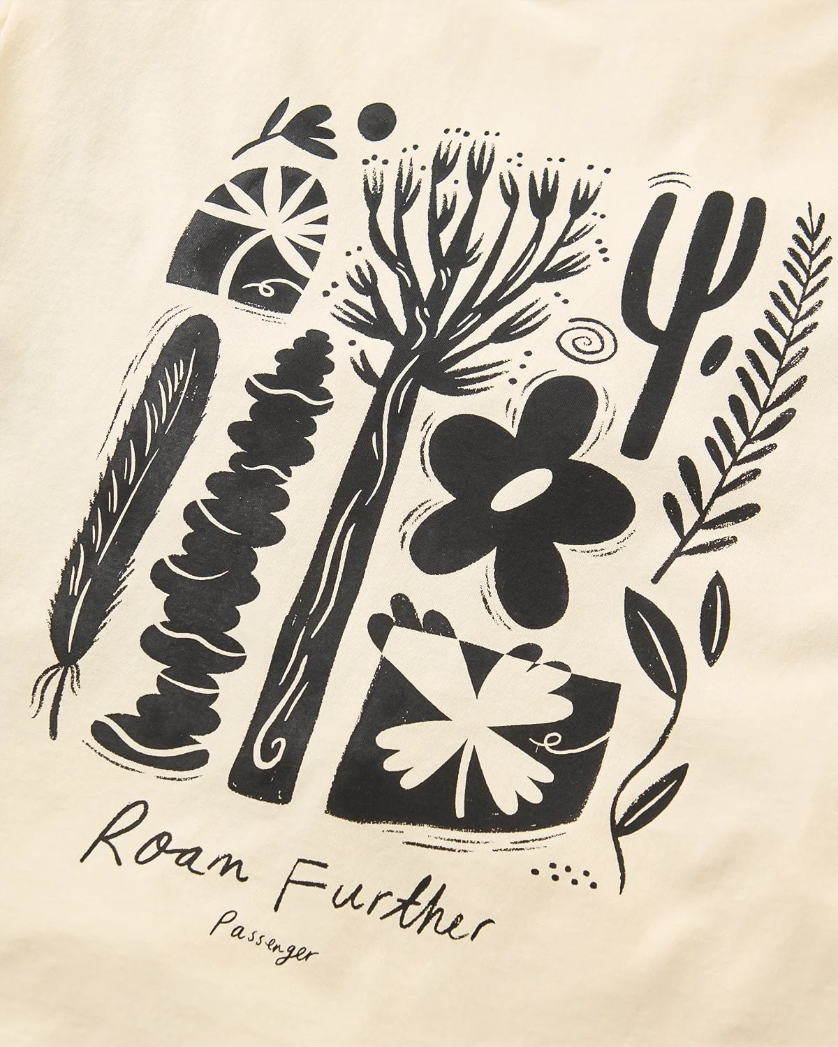 Roam Further Relaxed Fit LS T-shirt - Birch - Flatlay