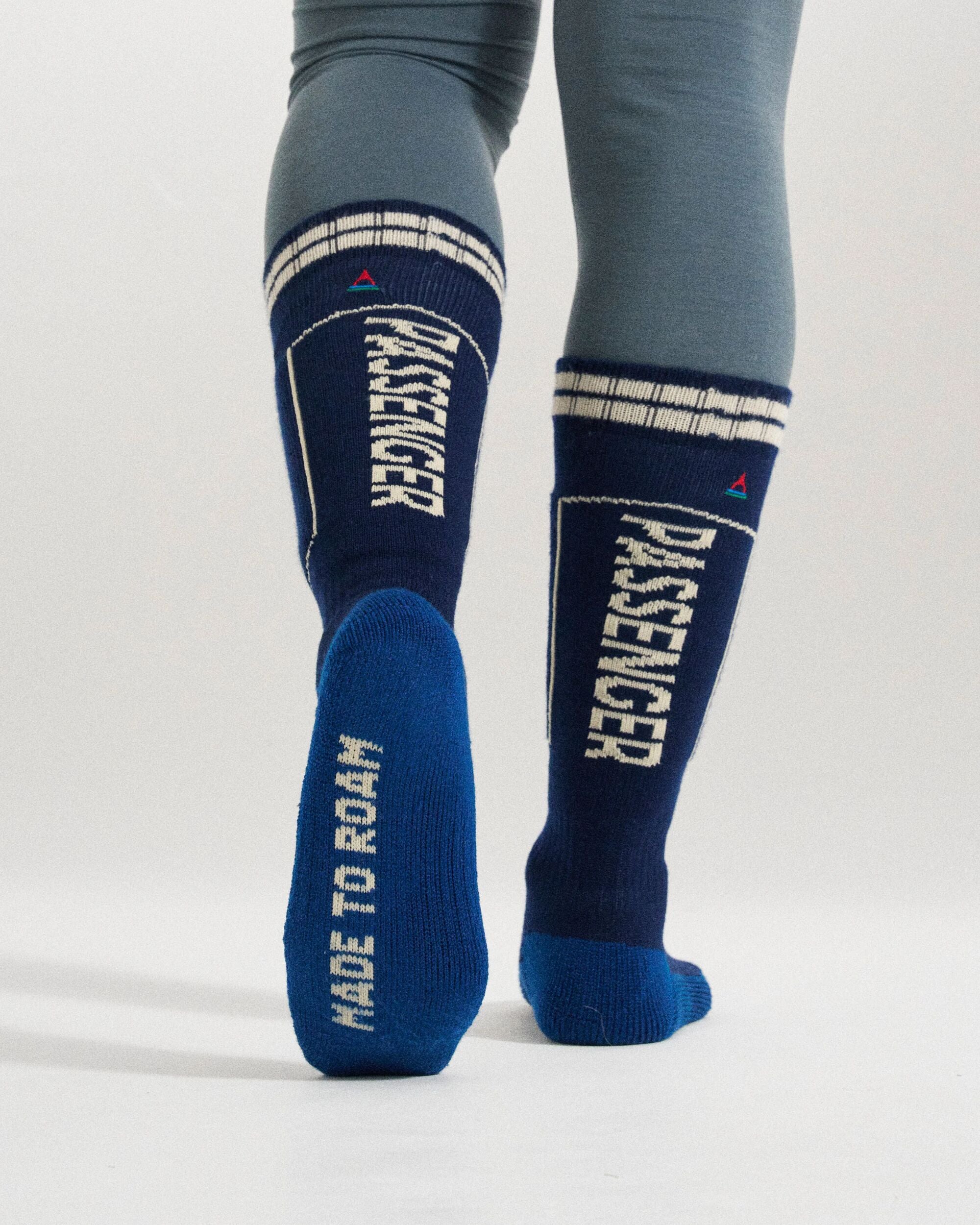 Snowscape Socks - Rich Navy - Studio Model