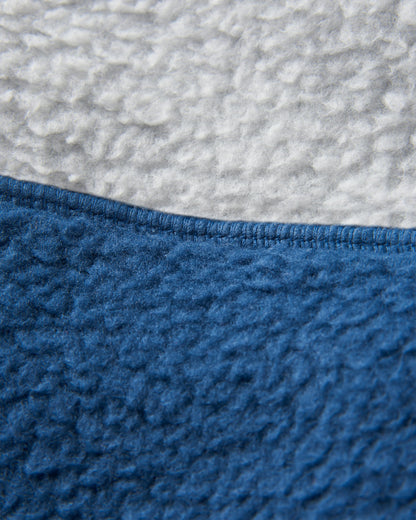 Home Recycled Sherpa Fleece - Grey Marl/Dark Denim - Flatlay