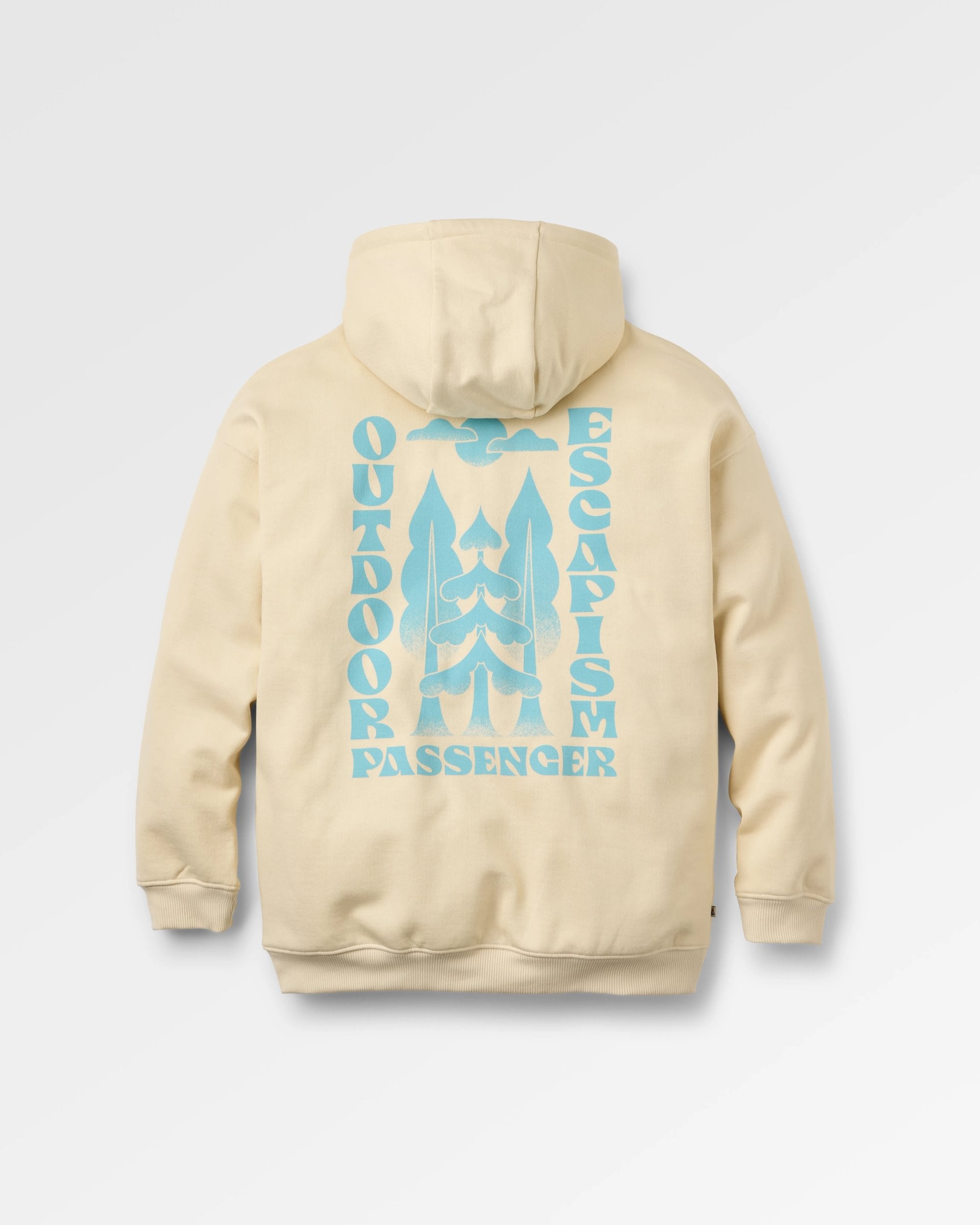 Tall Pines Full Zip Recycled Cotton Hoodie - Birch - Flatlay