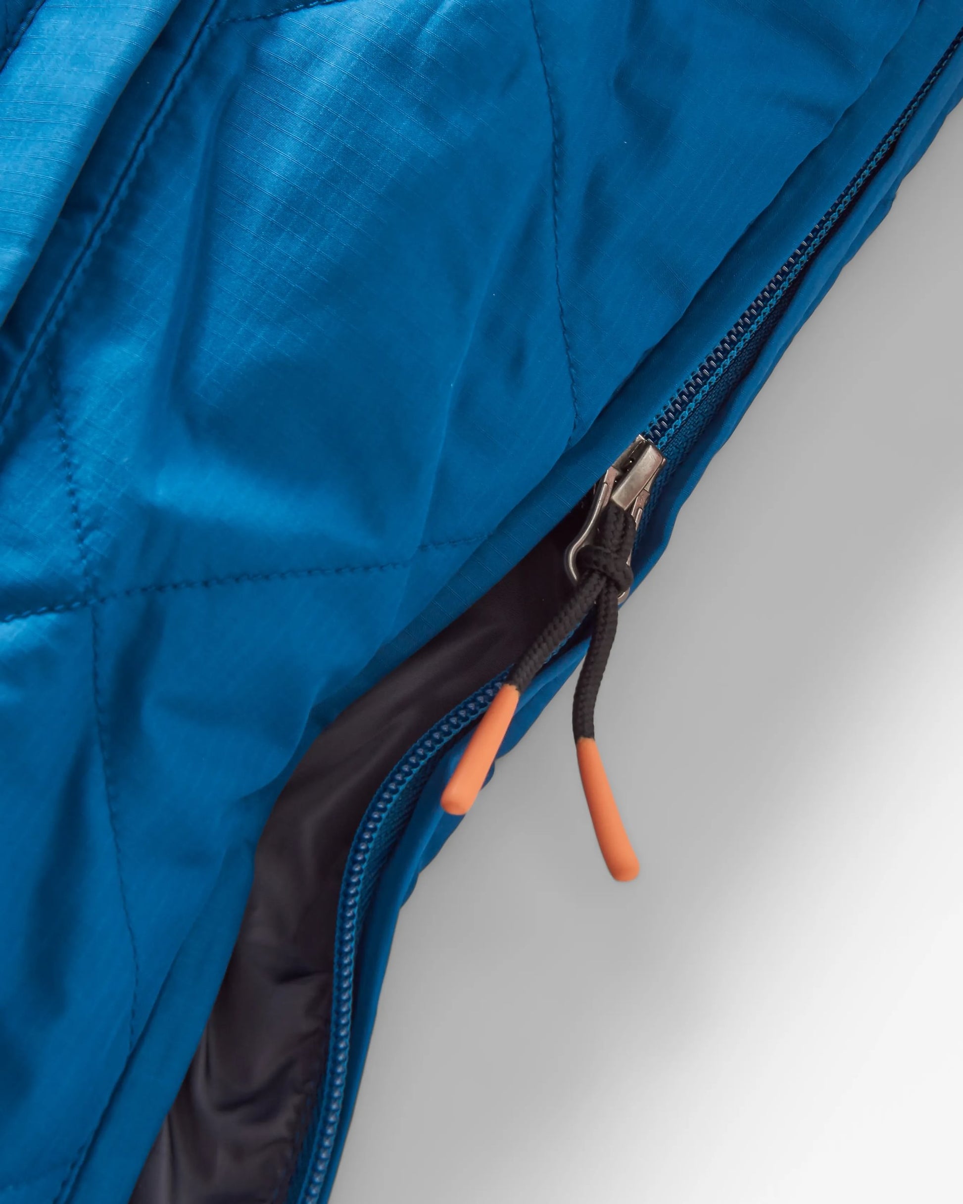 Oceanic Recycled Insulated 1/2 Zip Jacket - Tidal Blue/Burnt Orange - Flatlay