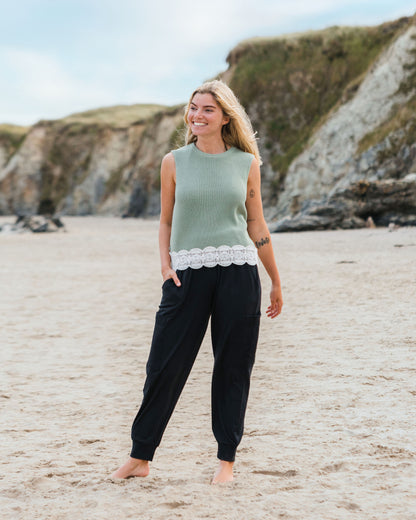 Vintage Organic Knitted Vest - Pistachio - 