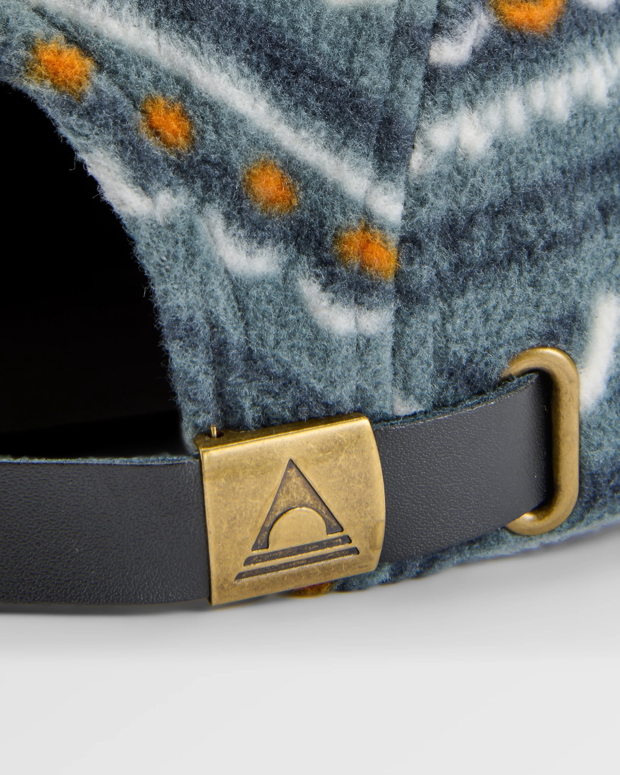 Pine Recycled Polar Fleece 5 Panel Cap - Geo Track Storm Grey - Flatlay