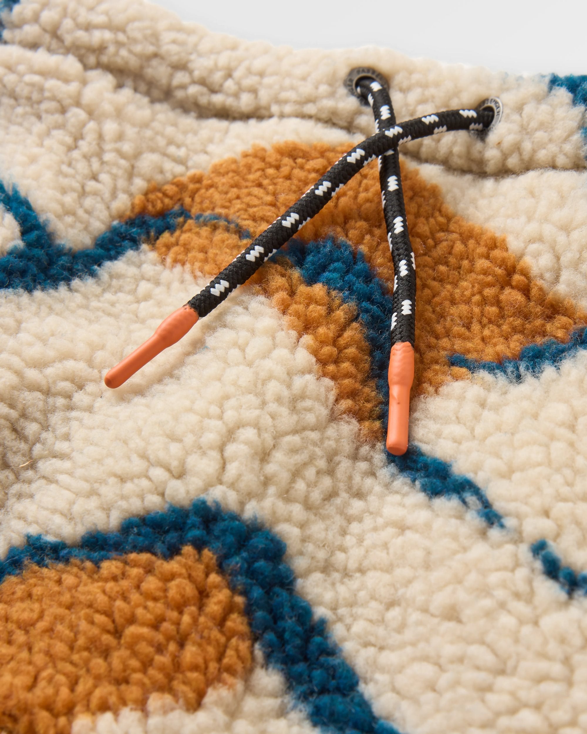 Mulled Sherpa Fleece Snood - Abstract Trails Pebble Grey - Flatlay