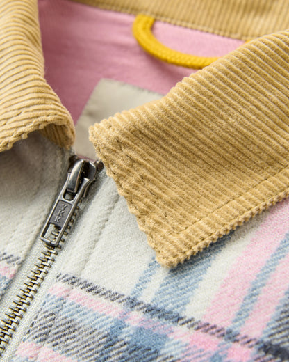 Bramble Overshirt - White Sand/Pink Haze Check - Flatlay