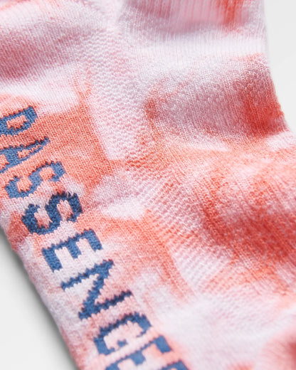 Organic Trainer Socks - Tie Dye Shell Pink - Flatlay
