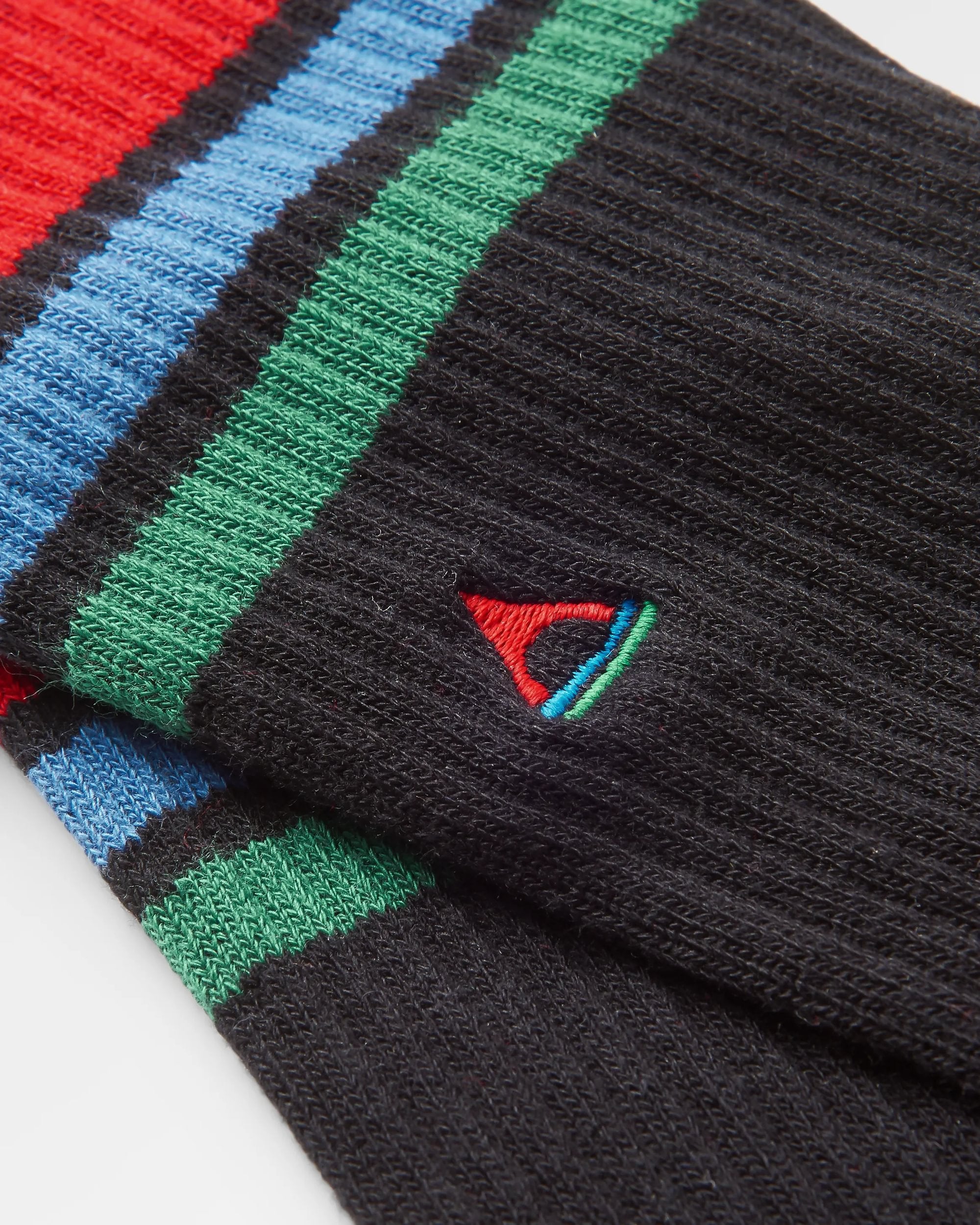 Organic Midweight Crew Socks - Black - Flatlay