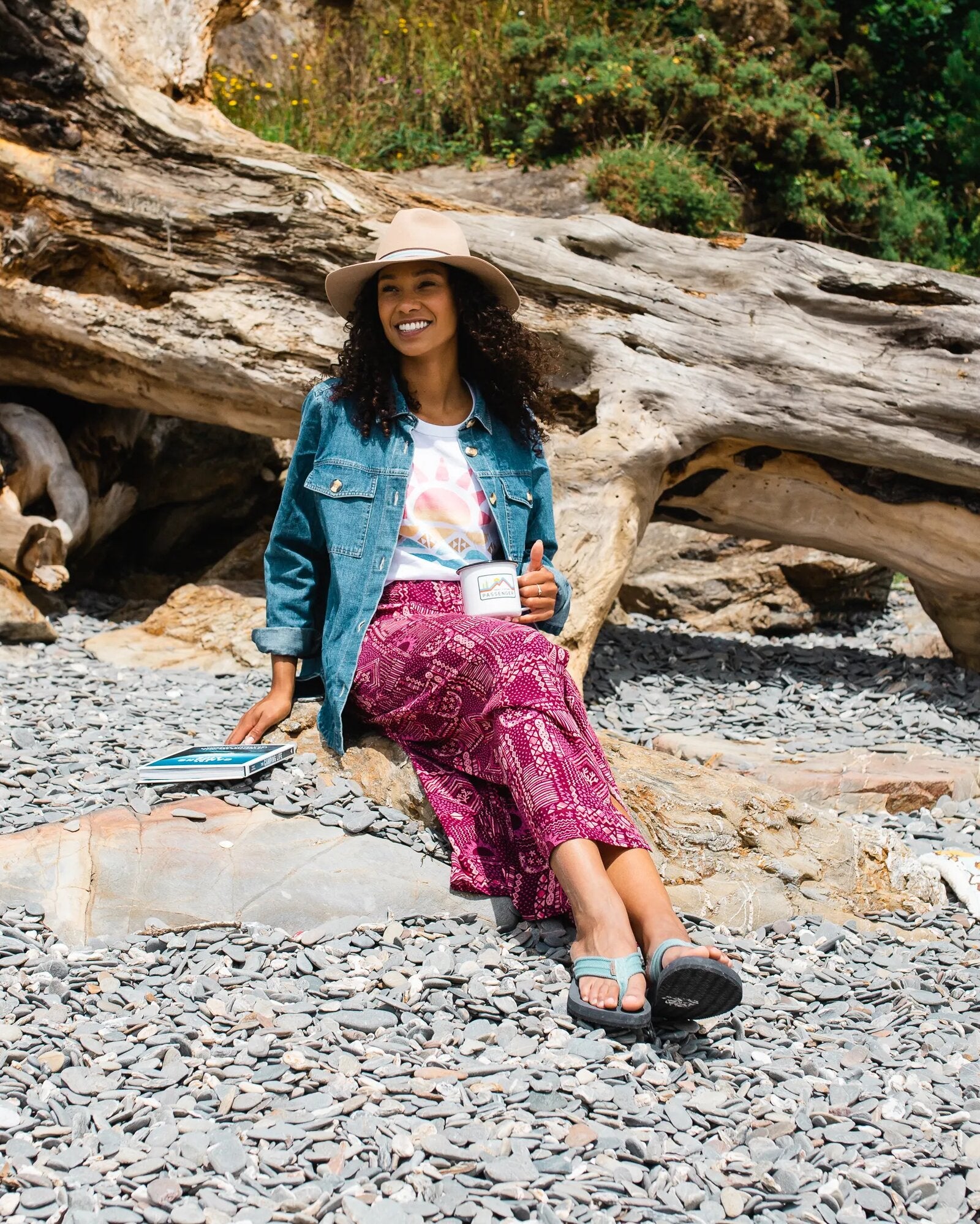 Hannah Skirt - Vintage Patchwork Wine - Lifestyle