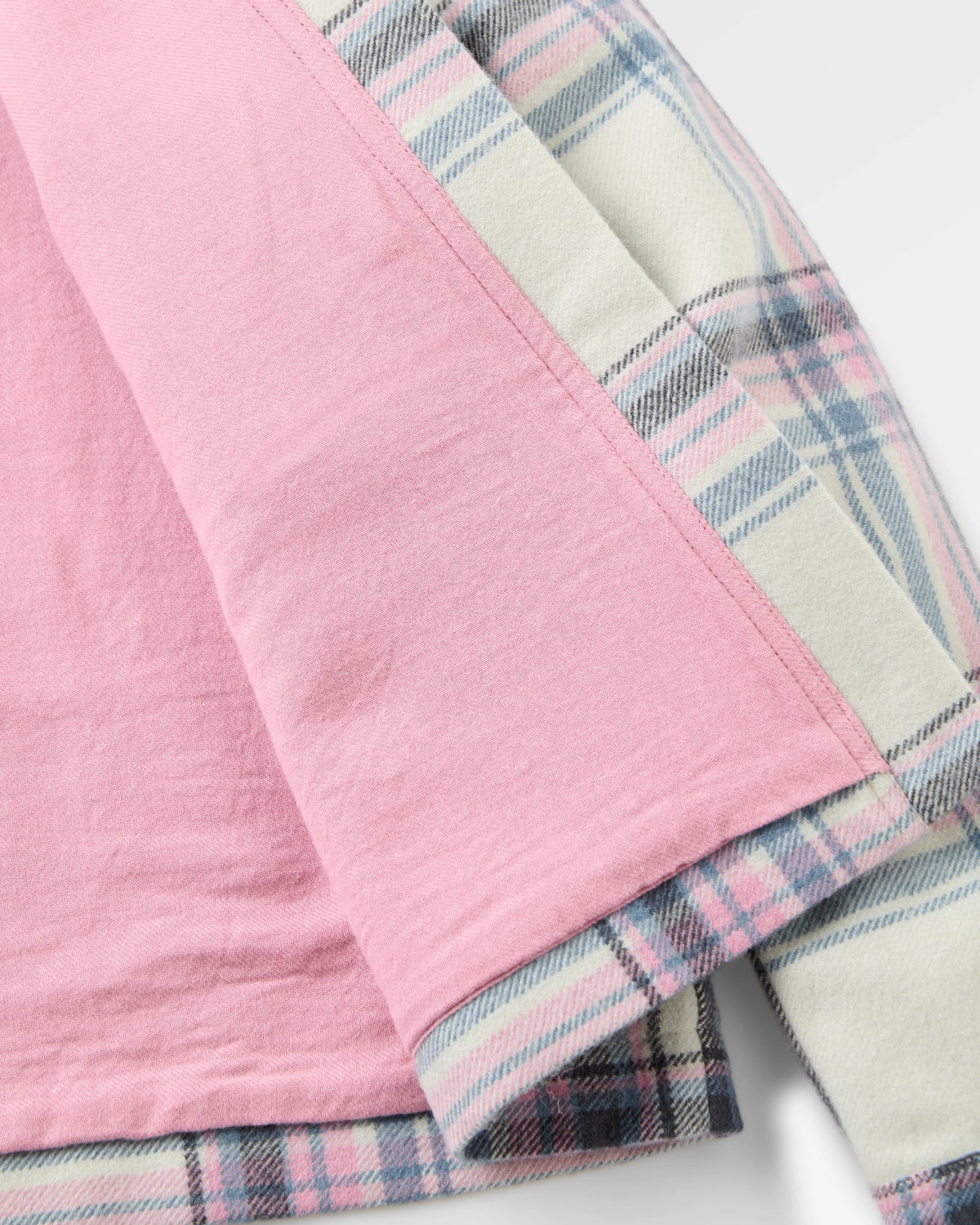 Bramble Overshirt - White Sand/Pink Haze Check - Flatlay