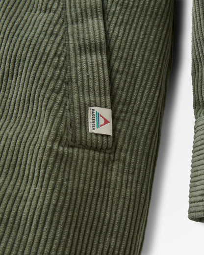 Stella Cord Shirt Dress - Dusty Olive - Flatlay