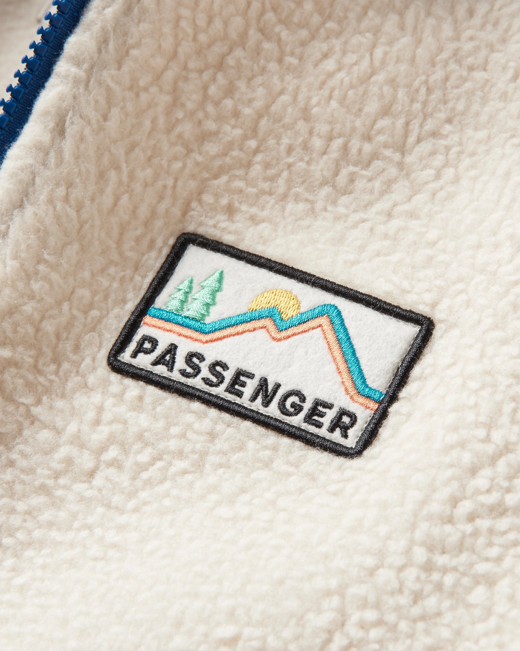 North Coast Full Zip Recycled Sherpa Fleece - Oatmeal - Flatlay