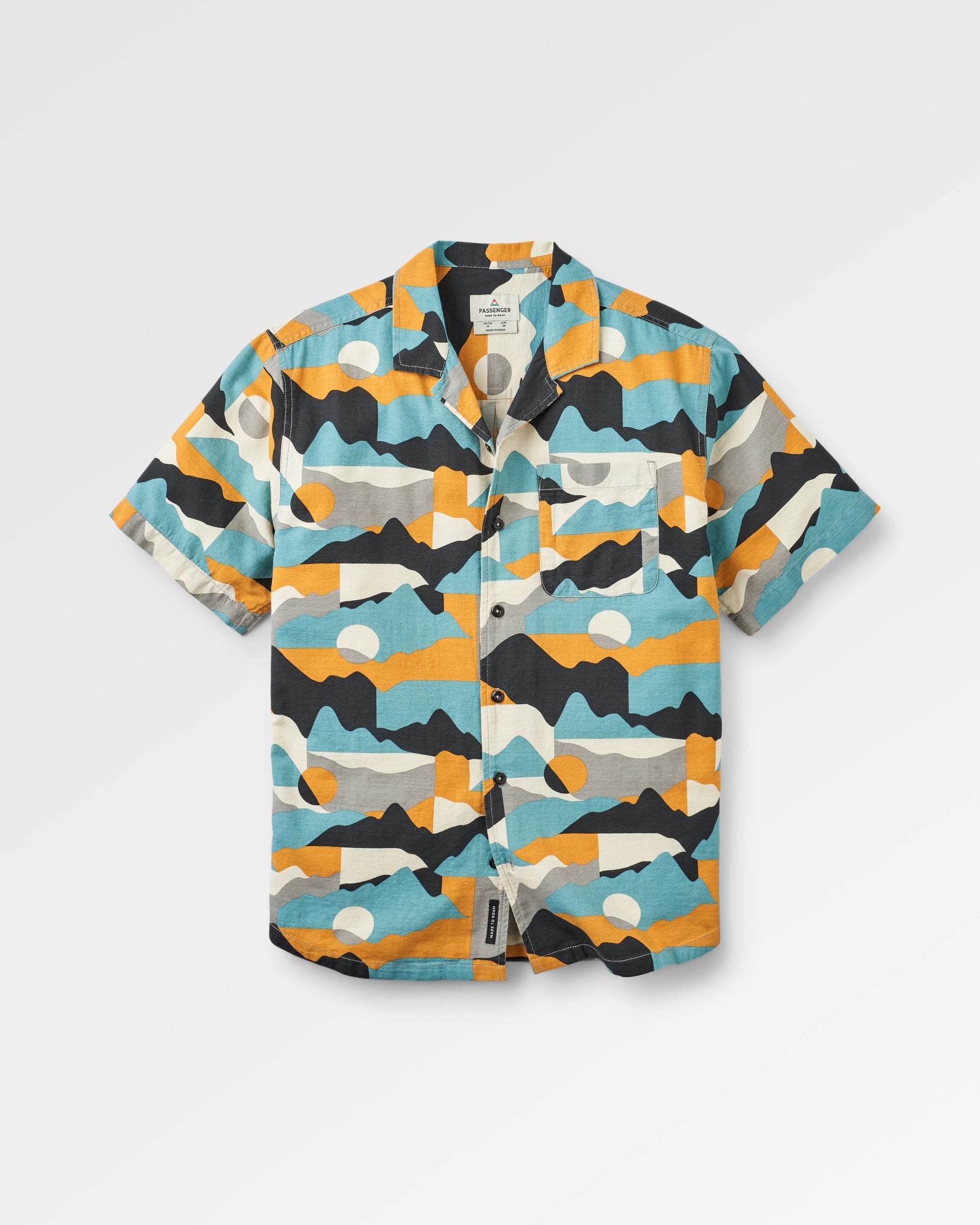 Cove Organic Textured Shirt - Vista Patchwork Arctic - Flatlay