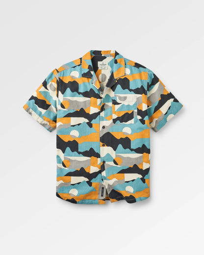 Cove Organic Textured Shirt - Vista Patchwork Arctic - Flatlay