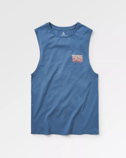 Yuca Recycled Cotton Vest - Dark Denim - Flatlay