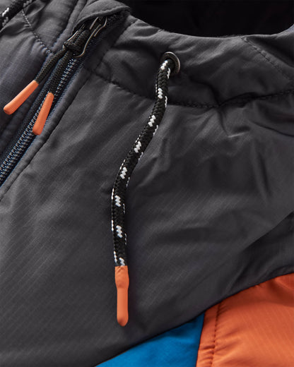 Oceanic Recycled Insulated 1/2 Zip Jacket - Tidal Blue/Burnt Orange - Flatlay