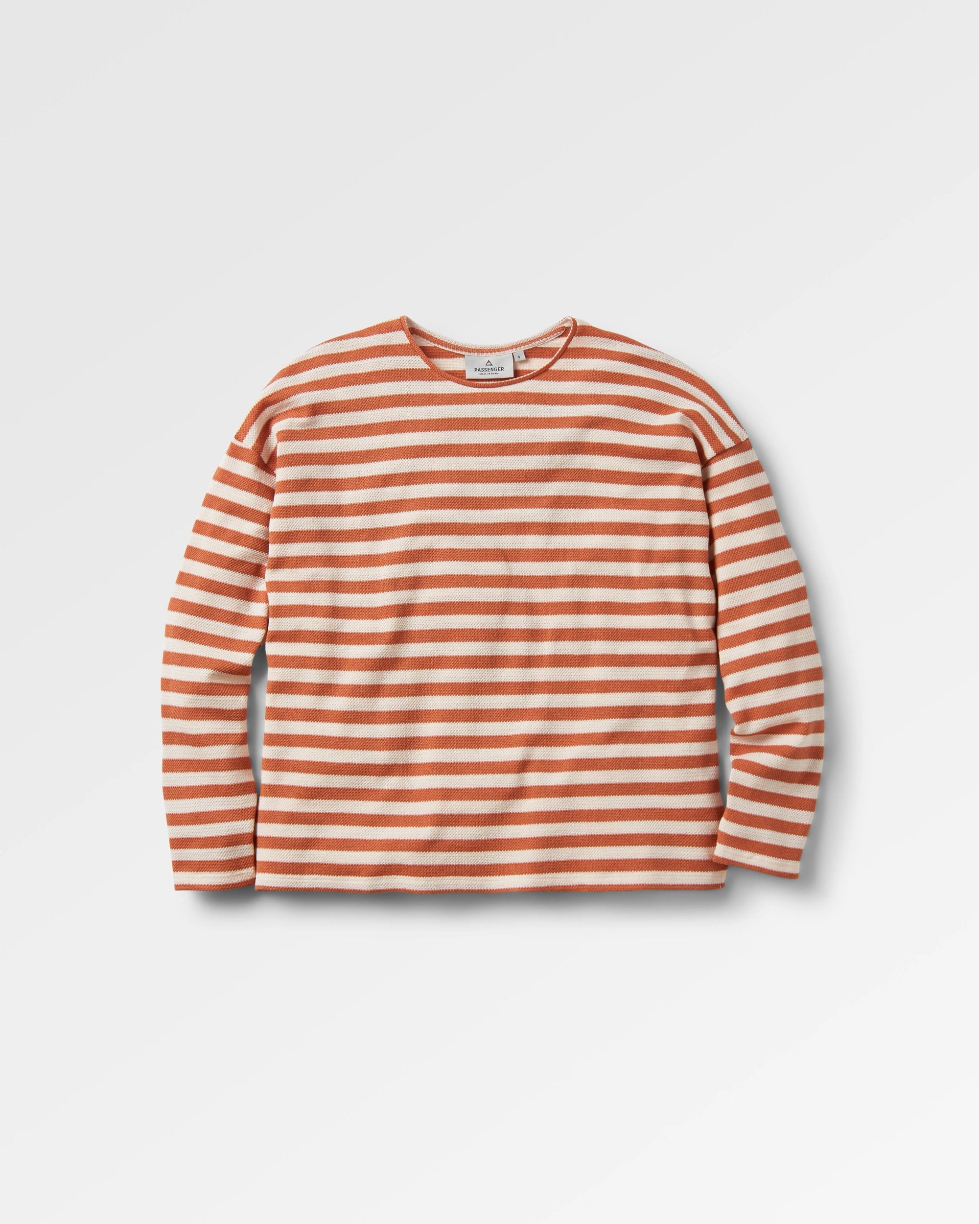 Panorama Striped LS T-Shirt - Glazed Ginger - Flatlay