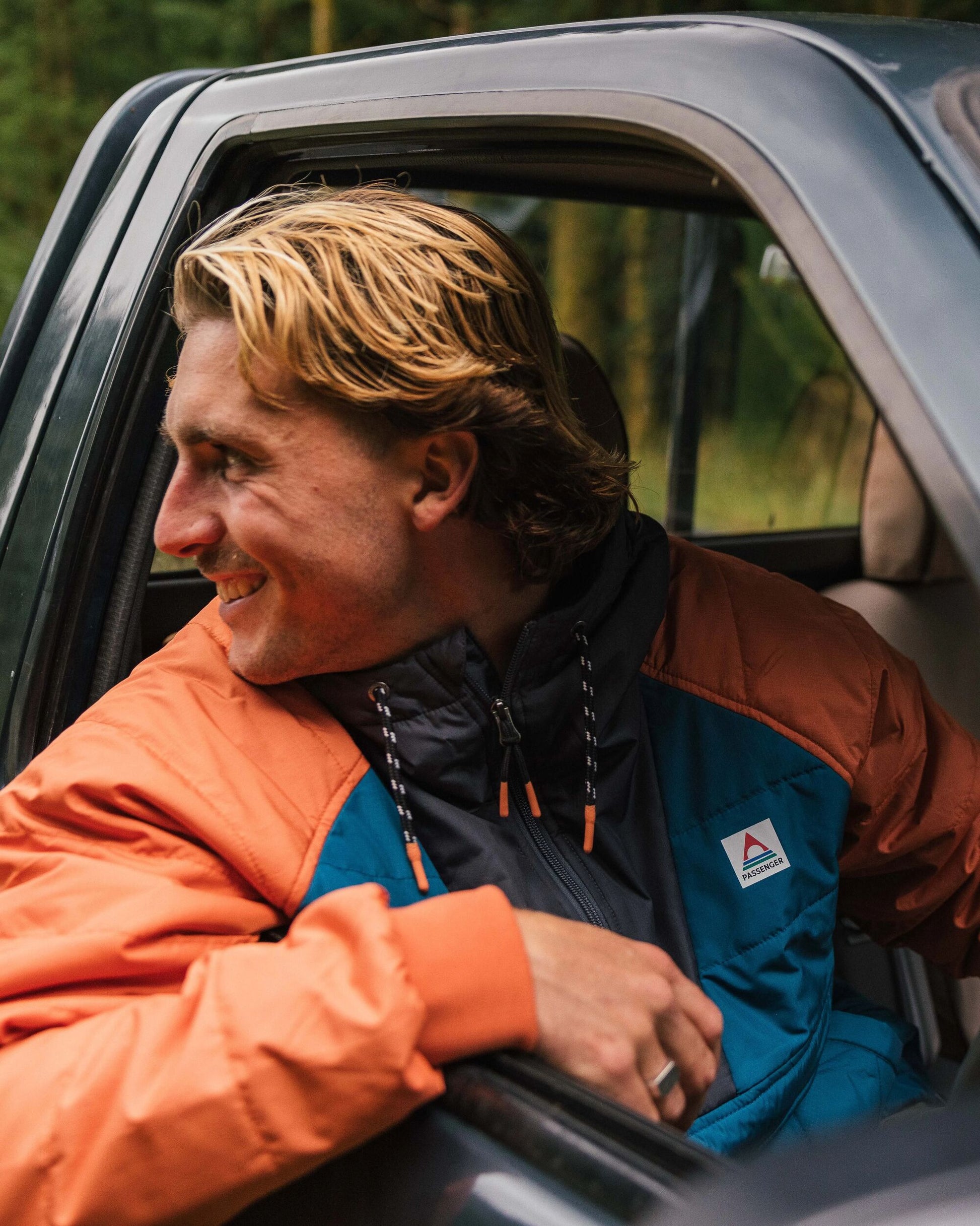 Oceanic Recycled Insulated 1/2 Zip Jacket - Tidal Blue/Burnt Orange - Lifestyle