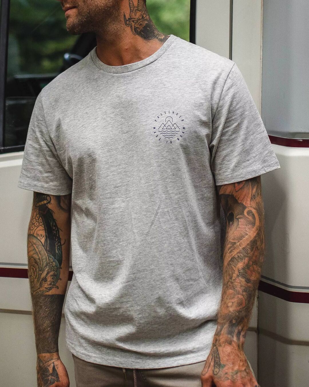 Escapism Recycled Cotton T-Shirt - Grey Marl - Lifestyle