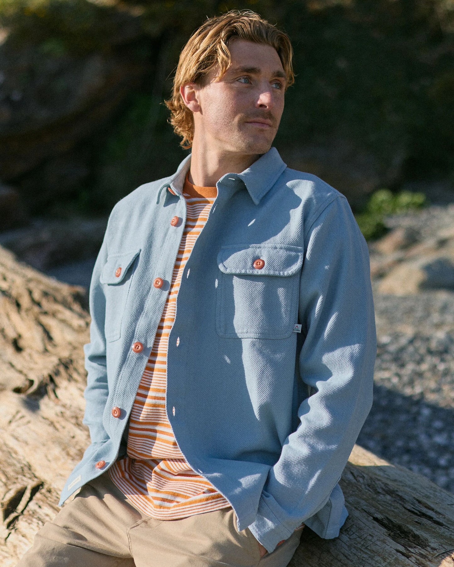 Island Heavy Twill Shirt - Faded Denim - Lifestyle