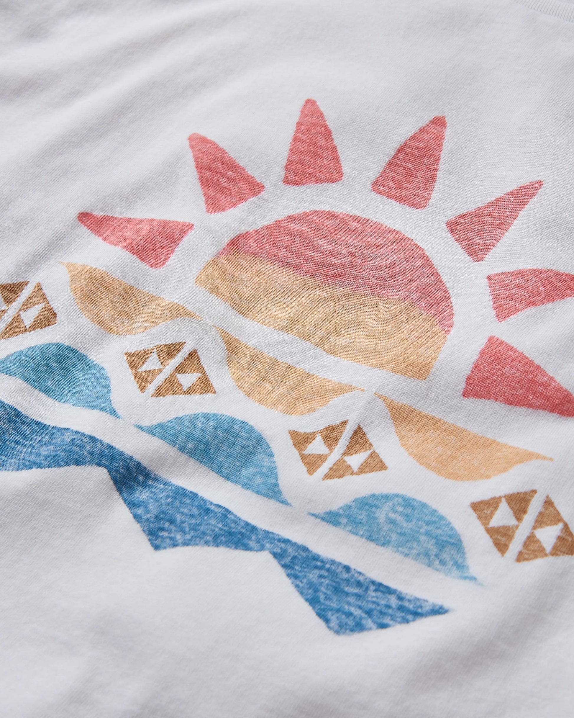 Sunray Recycled Cotton T-Shirt - White - Flatlay