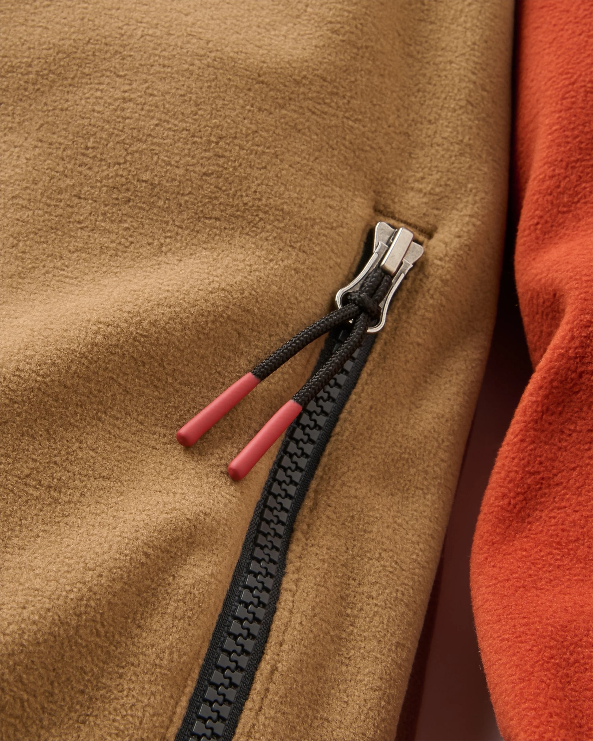 Set Off Polartec® 1/4 Zip Fleece - Dark Rust/Caramel - Flatlay