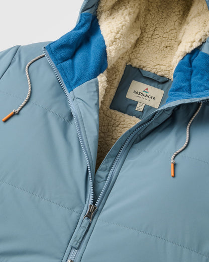 Flora Sherpa Lined Parka - Stormy Blue - Flatlay